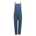 thumbnail image 4 of Clearance!FUNUONY Overalls Women's Casual Sleeveless Jumpsuits V Neck Spaghetti Strap Overalls Long Pants Romper with Two Pockets Jumpsuits for Women Rompers for Women 2024 Dark Blue XS, 4 of 5