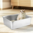 thumbnail image 7 of Stainless Steel Cat Litter Box, Large Metal Litter Tray, Never Absorbs Odors,Stain Free, Rustproof, Non Stick Smooth Surface  23.6"L x 15.7"W x 6"H, 7 of 7