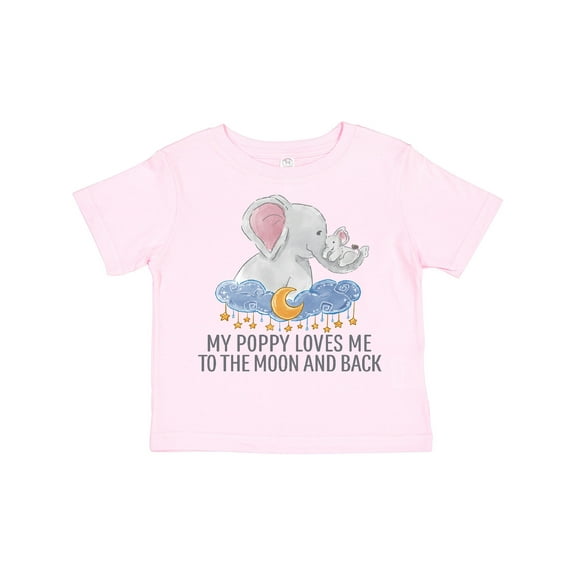 Inktastic My Poppy Loves Me to the Moon and Back Elephants in Clouds Boys or Girls Toddler T-Shirt