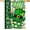 Lucky Grass and Hat, variant on Welcome St Patricks Day Blue Shamrock Decorative Garden Flag, Lucky Clover Stripes Yard Outside Decorations, Spring Irish Burlap Outdoor Small Home Decor Double Sided 12 x 18
