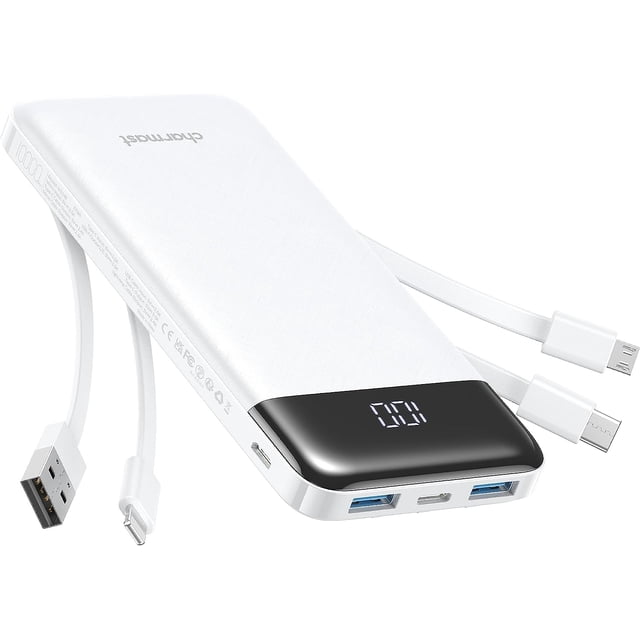 Cargador portátil Charmast, paquete de batería USB C, carga rápida 3A 10400 mAh pantalla LED, cargador de batería de teléfono portátil delgado para iPhone 13 12 11 X 8 7 Samsung S21 S20 Google LG OneP