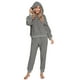 thumbnail image 4 of Puntoco Mujer Casual Terciopelo Sólido Con Capucha Cordón Manga Larga Sudadera Tops Y Pantalones Largos Conjunto Trajes Liquidación Puntoco Puntoco-6051, 4 of 8