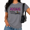 Grey, variant on Cozymy Women's White Multicolor Artistic Text Graphic Short Sleeve T-Shirt Relaxed Fit Tops
