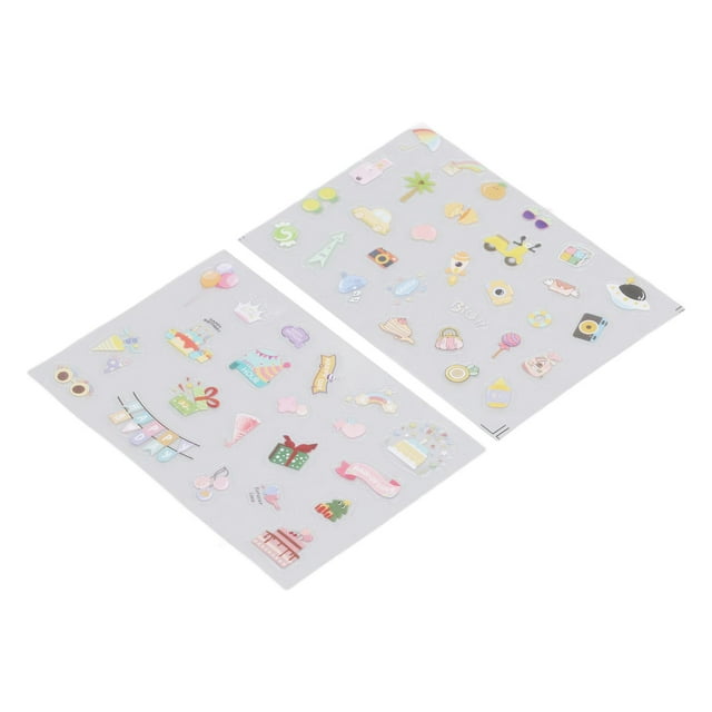 Pegatinas De Deco Auto Adhesivas 2pcs, Linda Pegatina De Fotos Personalizada Con Material De PVC, Para álbumes De Bricolaje, álbumes De Recortes, Calendarios, Cartas,