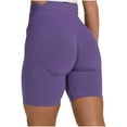 thumbnail image 2 of AXXD Yoga Shorts for Women,Yoga Shorts With Pockets for Women,Women Athletic Yoga Casual Stetch Shorts,Solid,High Waist Rise,Butt LiftingPurple,M (US:6), 2 of 7