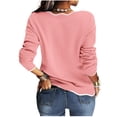 thumbnail image 5 of Long Sleeve Women V Neck Sweater Half Zipper Knit Sweater Casual Cricket Jumper Pullover, 5 of 6