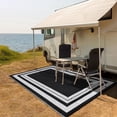 thumbnail image 4 of Reversible Waterproof Outdoor Rug, Plastic Straw Patio Mat Lightweight Portable Large Area Carpet, Modern Geometric Design, Multiple Sizes and Colors, 4 of 9