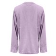 thumbnail image 4 of WTXUE Womens Vintage Corduroy Shirts Button V Neck Top Long Sleeve Tops Oversized Casual Knitted Pullover Loose Fit Comfy Trendy Basic Pullover Sweatshirts Tunic Sweatshirts Purple S, 4 of 5