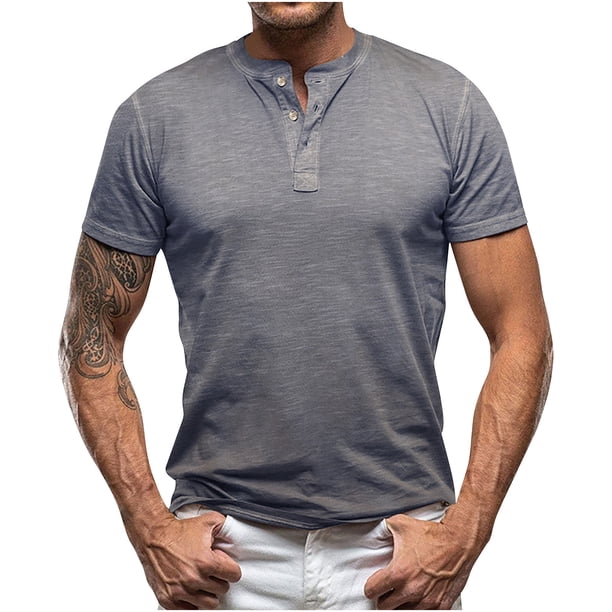 Camisa de Manga Corta de Color Sólido, Camisas de Manga Corta Ligeras de Poliéster