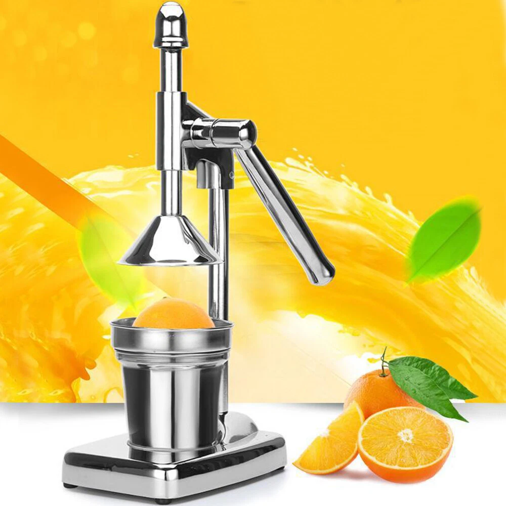 Manual Lemon Juicer Squeezer with Cup - Orange and Lemon Hand Juicer, Stainless Steel Large Fruit Juice Press for Commercial and Home