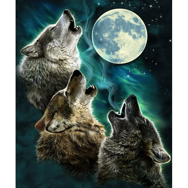Dawhud Direct III Trois Wolf Lune 75 Pouces"x90 Pouces" Couverture en Molleton