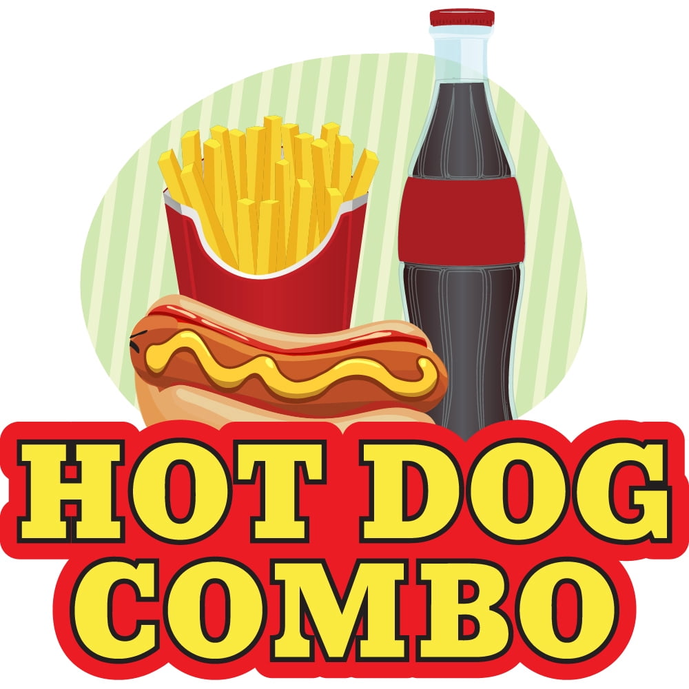 HOT DOG COMBO 16" Concession Decal sign cart trailer stand sticker equipment