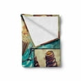 thumbnail image 2 of Spa Soft Flannel Fleece Throw Blanket, Blue Themed White Daisies Scents Towels and Incense Artwork Collage Design, Cozy Plush for Indoor and Outdoor Use, 70" x 90", Blue Brown and White, by Ambesonne, 2 of 6