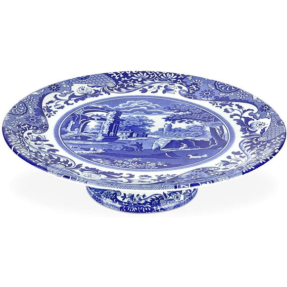 Spode Blue Italian Footed Cake Plate