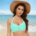 thumbnail image 6 of Ramiter Push Up Bathing Suits for Women Women's Bikini Top String Push Up Padded Sexy Swimsuit Bathing Suits Top Mint Green,XL, 6 of 8