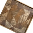 thumbnail image 2 of Hely Decorative Wood Tray, 27 Inch Square, Geometric Pattern, Brown Beige, 2 of 5