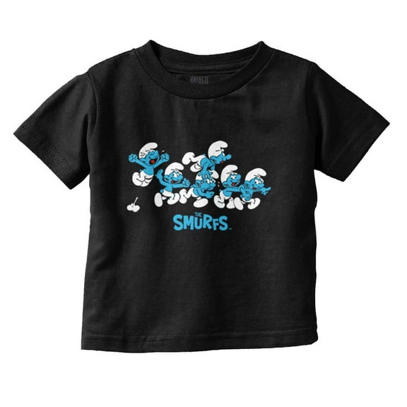 Smurfs Characters Retro Squad Goals Toddler Boy Girl T Shirt Infant Toddler Brisco Brands 12M