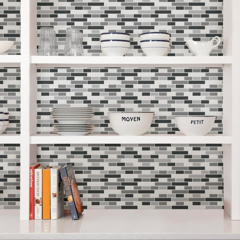 InHome Smoked Glass 10 in. x 10 in. Peel and Stick Resin Backsplash Tiles (4-Pack) InHome Smoked Glass 10 in. x 10 in. Peel and Stick Resin Backsplash Tiles (4-Pack)