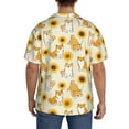 thumbnail image 5 of Fotbe Shiba Inu Dog and Sunflower print Short Sleeve Button Down Shirts for Men Casual Summer Beach Wrinkle Free Shirt-Small, 5 of 7
