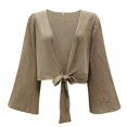 thumbnail image 4 of CNKOO Cardigan à Manches Cloche Plissé en Chiffon pour Femmes, 4 of 5