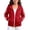 Red, variant on Girls Cute Hooded Jacket Full Zip Soft Fleece Bow Long Sleeve Sweatshirt Coat with Side Pockets Casual Daily Outwear Tops 12-13Y