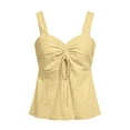 thumbnail image 4 of Babysbule Women's Eyelet Embroidered Sleeveless Tank Top Bow Tie Front Wide Strap Peplum Casual Blouse for Summer Dating Daily Wear Vacation, 4 of 7