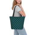 thumbnail image 2 of Balery Black And Teal Checkerboard Bolsa de Hombro con Diseño, Bolsa Grande y Duradera, Bolsa Versátil para Compras, 2 of 6