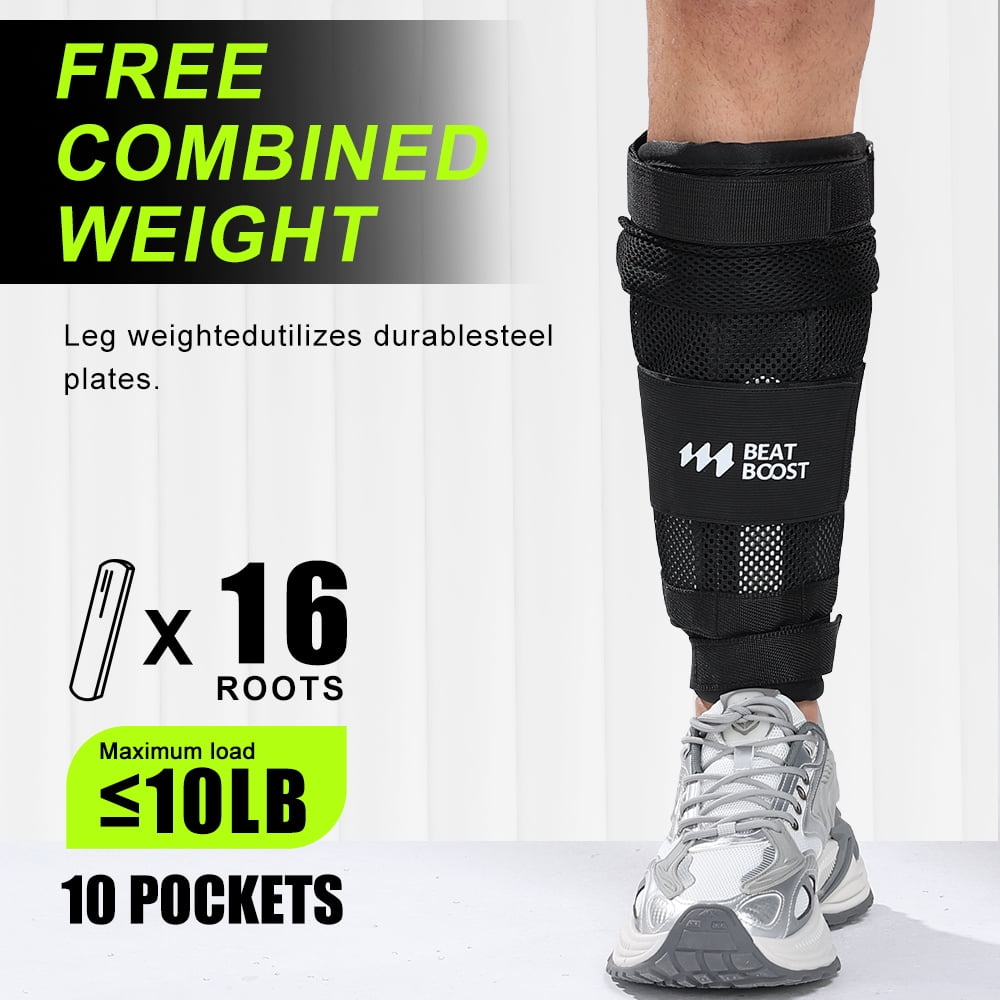 BeatBoost  Ankle Wrist Weights 20lb Adjustable Leg Arm Weights for Men Walking Pilates Exercise Workout Gym Aerobics