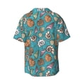 thumbnail image 6 of Lsque Cute Conch print Men's Cuban Collar Short Sleeve Shirt Summer Beachwear Casual Button Down Fashionable Vacation Leisure Shirt-Medium, 6 of 7