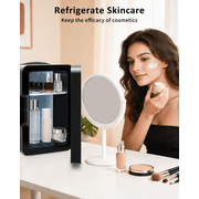 OTIC Mini Fridge, 4 Liter/6 Can Small Refrigerator, 120V AC/ 12V DC Portable Thermoelectric Cooler & Warmer Black