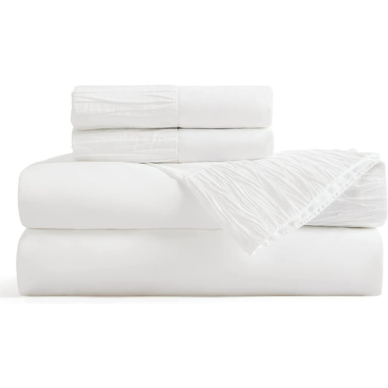 Bedsure 4 Pieces Hotel Luxury Grey Queen Sheet Set ，Easy Care