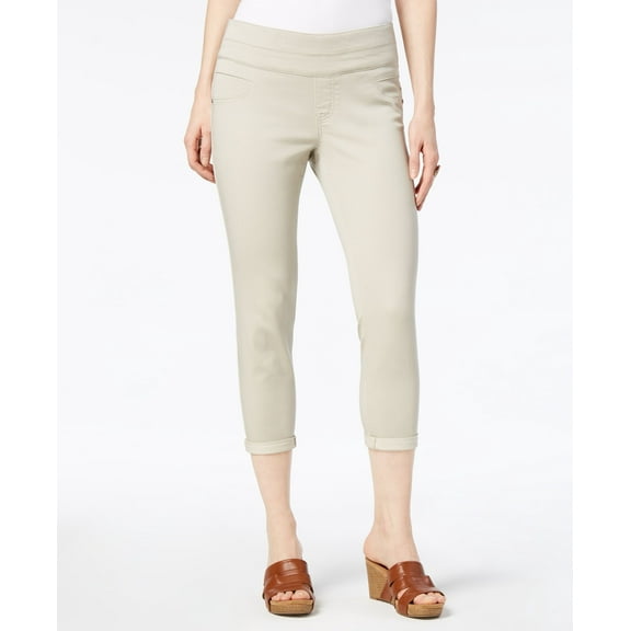 Style & Co Petite Pull On Capri Pants Stonewall 12P