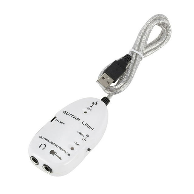 Cable de Interfaz de Guitarra A USB Cable de Interfaz de Guitarra de Plásstico Enlace de Audio Para Adaptador de Grabación de PC, Adaptador de Guitarra