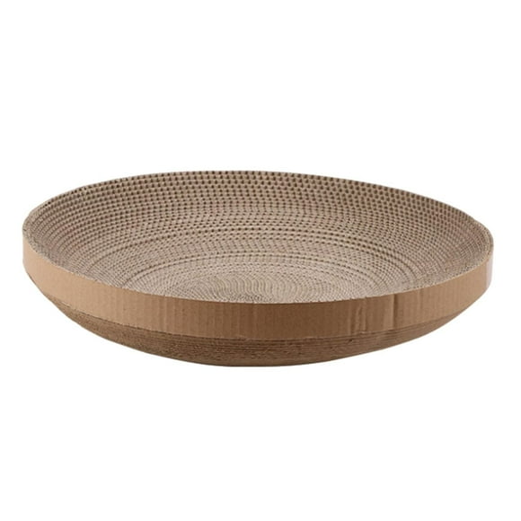 1pc Corrugated Scratch Pad Oval Shape Cat Scratcher Cardboard Bed Cat Scratching Bed Cute Round Cat Scratcher Durable Replaceable Core Pet Supplies Cat Toy Cat Bowl 4 Cat Bowls