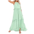 thumbnail image 1 of Robes d'Été Longues pour Femmes 2025 - Robe Maxi Sans Manches, Robe Élégante Décontractée à Volants, 1 of 6