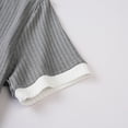 thumbnail image 6 of V Neck T-Shirt Men Knitted Ribbed Short Sleeve Casual Athletic Workout Pullover Tops Fathers Gift S-3XL, 6 of 8