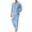 #232-Sky Blue, variant on Kakii Men's Linen Lounge Set, Long Sleeve Stand Collar Shirt & Drawstring Pants Matching Outfit, Relaxed Two-Piece