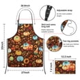 thumbnail image 7 of Fall Pumpkins Leaves Pattern Apron-Garden Aprons for Women with Pockets-Cotton Linen Waterproof Kitchen Cooking Gardening Aprons Adjustable for Kitchen,Cooking,BBQ and Salon 33"x27", 7 of 7