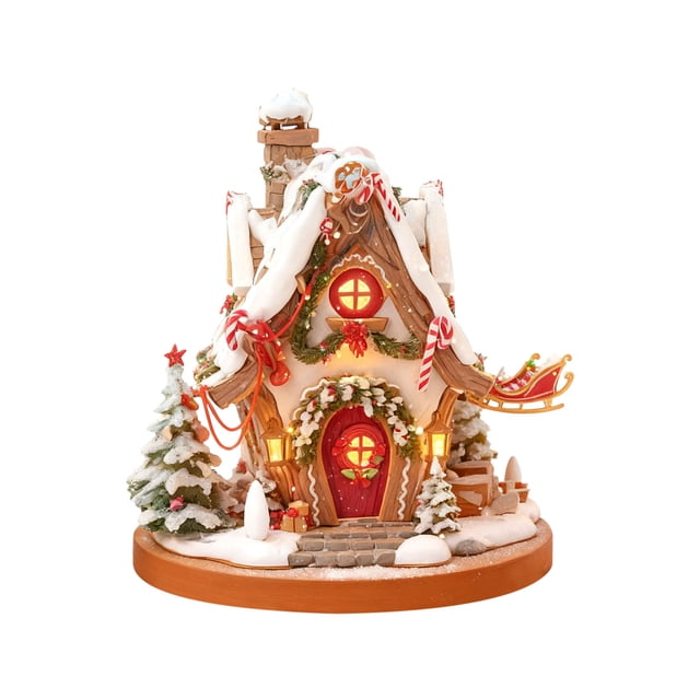 Christmas Hanging Decoration Acrylic House Shape Tree Ornament with Lanyard 8 cm