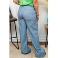 thumbnail image 2 of Plus Size Dusk Blue Wide Leg Jeans with Patched Pocket - Casual Fall Fashion | 4X, 2 of 5