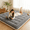 Gray, variant on Oaskys 800gsm Sherpa Futon Mattress Topper, Soft and Warm Bed Pad with 4 Secure Elastic Straps, Thick Filling Mattress Cover for Home & Dorm Beds