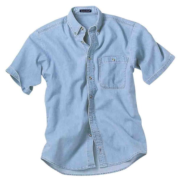 River's End - River's End Mens Denim And Twill Shirt Top Casual Shirt ...