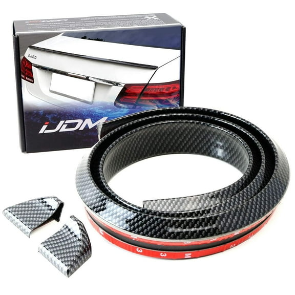 55-Inch Add-On 3D PU Rear Trunk Lip or Roof Spoiler Sticker Bar with Carbon Fiber Pattern, Universal Fit for Most Cars SUVs