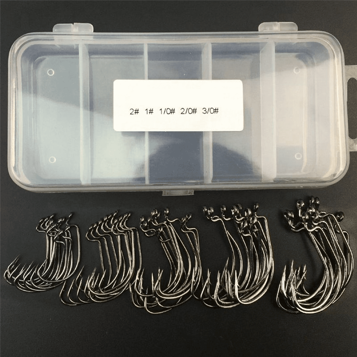 510Pcs Fishing Hooks High Carbon Steel Worm Senko Bait Jig Fish Hooks with Plastic Box