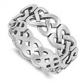 thumbnail image 1 of Oxidized Eternity Celtic Knot Infinity Ring .925 Sterling Silver Band Jewelry Female Male Size 13, 1 of 4