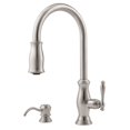 thumbnail image 2 of Pfister Hanover 1-Handle Pull-Down Kitchen Faucet with Soap Dispenser, Stainless Steel, 2 of 4