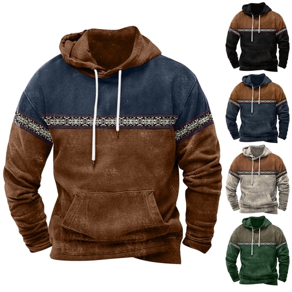 KeShDi Hoodies for Men Grey Hoodie Men Fashionable Men's Long Sleeved Casual Comfortable Printed Hooded Sweatshirt Green 2X