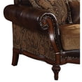thumbnail image 4 of ACME Dreena Rolled Arm Upholstered Loveseat with 3 Pillows in Brown Faux Leather, 4 of 9