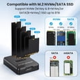 thumbnail image 2 of KSRplayer M.2 SSD Adaptador de Lector y Escritor con Base, Carcasa Portátil de Plástico, Compatible con M Key B+M Key NVMe y SATA SSDs, USB-A/C, Compatible con Tamaños 2230-2280, 2 of 12