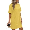 thumbnail image 4 of Kojanyu Women's Short Sleeve Round Neck Dress with Pockets – Solid, Gradient & Polka Dot Casual Summer Styles, 4 of 6